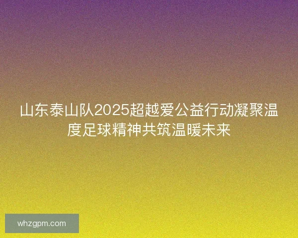 山东泰山队2025超越爱公益行动凝聚温度足球精神共筑温暖未来