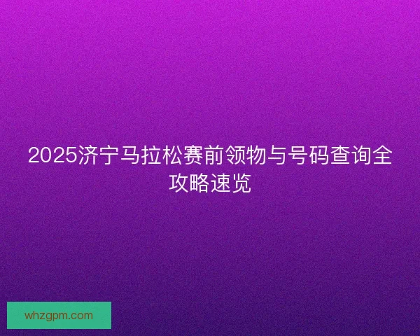 2025济宁马拉松赛前领物与号码查询全攻略速览